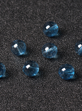 蓝色水晶爆花晶散珠子diy手工串珠编织项链手链饰品配件包邮