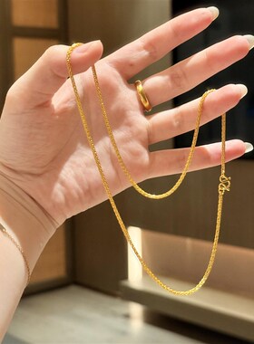 古法金钛钢不掉色肖邦链素链万能可穿吊坠m扣简约百搭锁骨链配饰