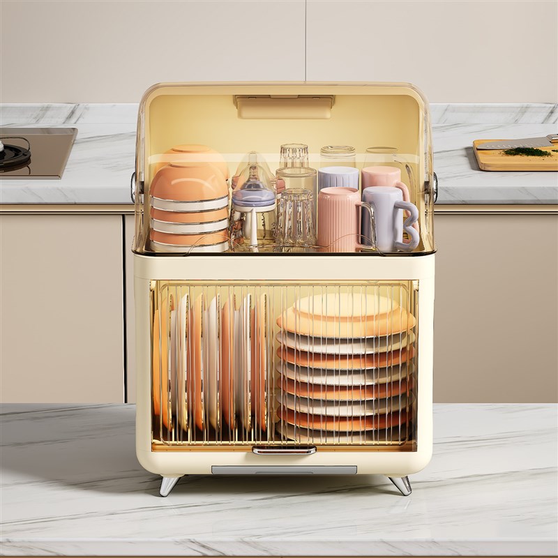 厨房碗架置物架家用碗筷带盖子收纳盒放餐具放碗碟子盘子沥水收纳