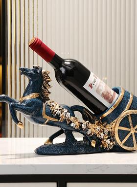 马到成功酒架轻奢高档葡萄红酒架客厅酒架装饰品摆件乔迁新居礼品