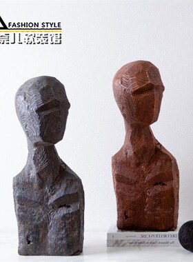 现代简约切面肌理人物摆件创意树脂工艺品家居样板房装饰柜摆设