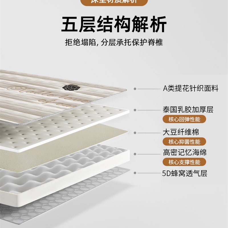 泰国乳胶床垫记忆棉软垫家用卧室宿舍学生单人海绵榻榻米租房