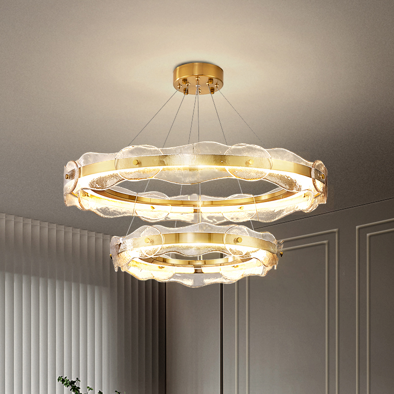 水晶客厅吊灯2023年新款轻奢现代简约大气轻奢餐厅V卧室灯欧式灯