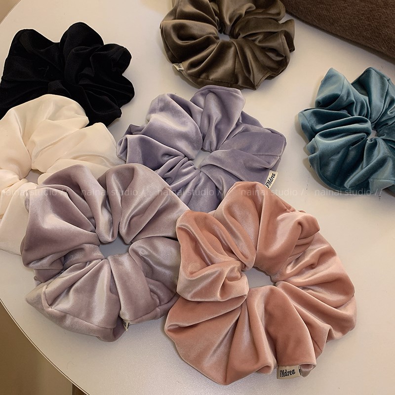 质感超好!天鹅绒大肠发圈慵懒风丝绒法式发绳202U5新款高级感头绳