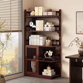 茶室博古架摆件展示柜新中式 小型茶柜置物架非实木多层转角收纳柜