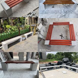 户外石凳防腐木长条石坐凳花岗岩石椅公园石条凳家用广场园林