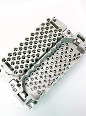 重载连接器64芯针 矩形航空插头 HDC-HEEE-064-M/F针 16A冷压接头