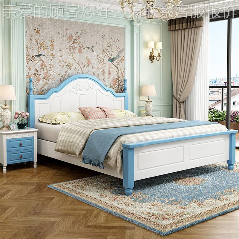 美式简约实惠木床00651.5米18米大床经实.田园风儿童济床厂家直销