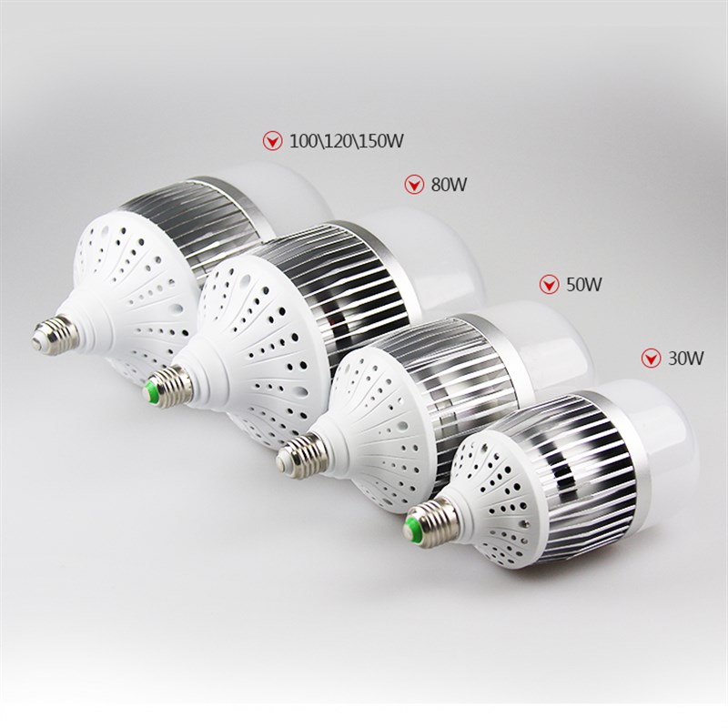 LED大功率节能灯泡超亮球泡灯E27E40螺口50W80W10P0W150W工厂led