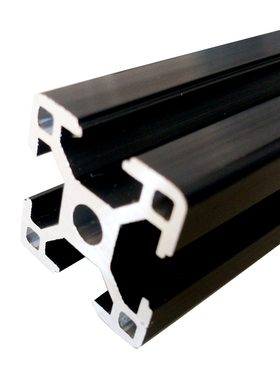 3030B黑色铝j型材 黑色铝合金镀黑发黑铝材铝合金黑色3030欧标铝