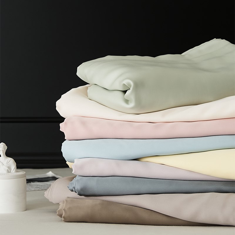 HJ轻奢100sj纯色天丝单人双人单床单三件套高端床上用品2025新款