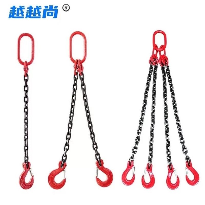 越越尚起重炼条吊索具6吨2腿1.5米起重吊钩吊环组合铁炼起重吊具