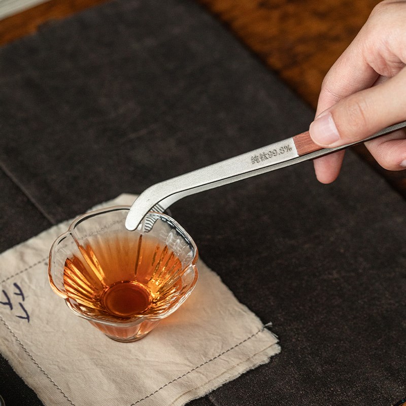 落笙纯钛茶夹镊子取茶器茶道六君子手工泡茶单个茶具配件