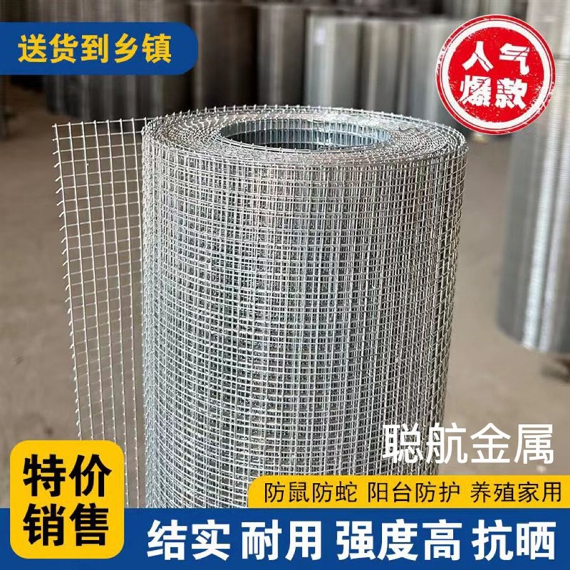 小孔加密热镀锌铁丝网防鼠u防蛇阳台养鸡网栏围栏钢丝网铁网格网