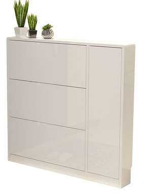 鞋柜超薄翻斗家用入户门口窄玄关门厅17cm白色大容量烤漆架省空间