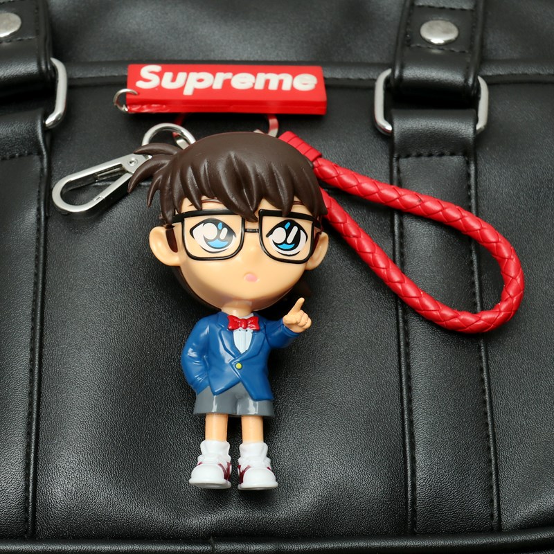 卡通周边名侦探钥匙扣工藤新一公仔模型男女书包挂件礼物车钥匙链