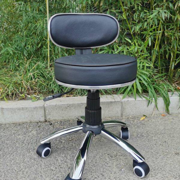 包邮办公转椅教学实验凳餐厅师傅椅前台升降圆凳带靠背牛皮实验凳