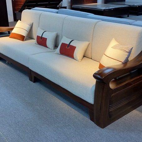 中式全实木沙发转角贵妃组合简约现代直排四人储物客厅家具小户型