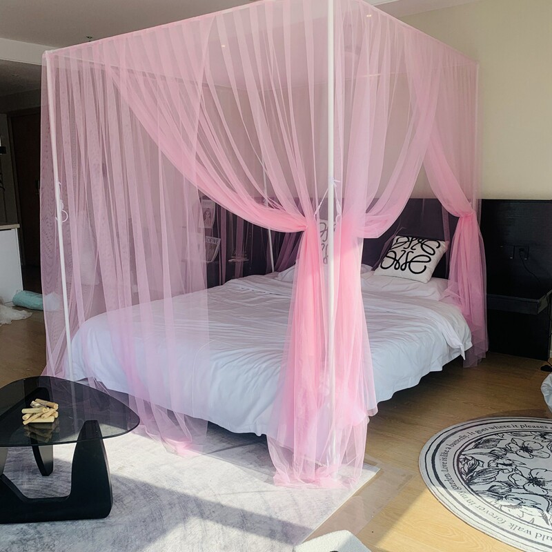 定制简约A类宫廷蚊帐家用单人床1.35m卧室纹账烤漆支架1.2高级1.0