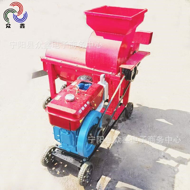 850型玉米脱粒机扒皮脱粒电动/柴油机/传动轴家用玉米扒皮脱粒机