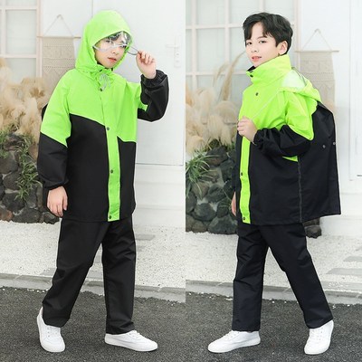 儿童加厚雨衣雨裤套装中小学生分体男女童中大童全身防水外套暴雨