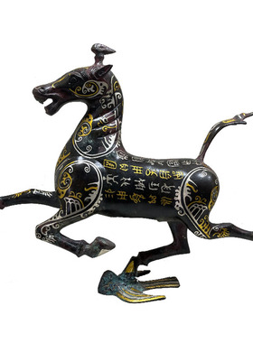 青铜器铜马摆件生肖马踏飞燕工艺品马到成功仿古摆件铜奔马开业礼