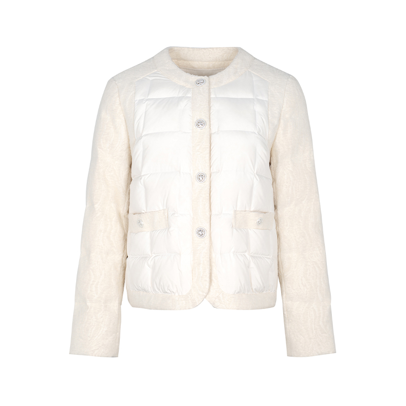 【时菲菲】商场同款新品精致小香拼接羽绒服N1010A34803