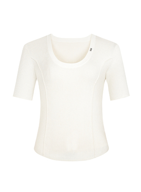 【时菲菲】商场同款秋季新品简约修身中袖上衣NDY7A43087