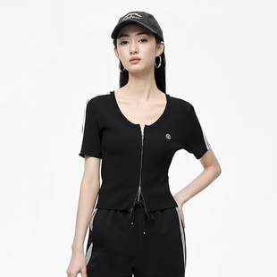 夏季 商场同款 时菲菲 针织上衣NDY4A42469 修身 短款 新品