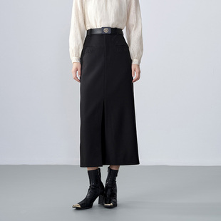 【呼呼严选专享】商场同款春秋新品精纺TR铅笔半身裙N161A41200