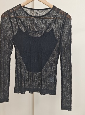 【时菲菲】商场同款春季圆领蕾丝镂空两件套N021A51279