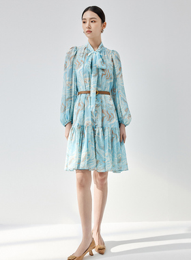 【时菲菲】商场同款春秋新品氛围感印花连衣裙N197A43598