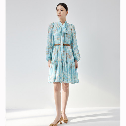 【时菲菲】商场同款春秋新品氛围感印花连衣裙N197A43598