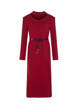 【时菲菲】商场同款冬季绵羊毛混纺连衣裙N1911B34742