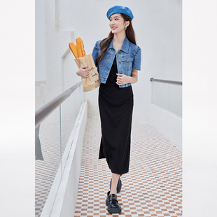 时菲菲 重工烫钻牛仔套装 商场同款 新品 N204B42505 夏季