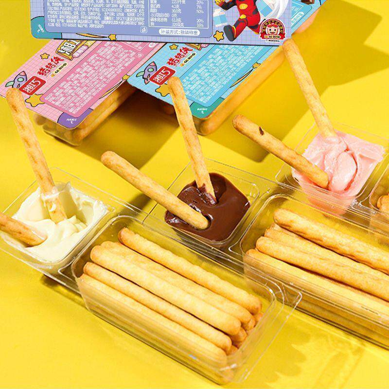 D正品湘巧杯蘸酱饼干条巧克力休闲零食早餐点心手指饼干怀