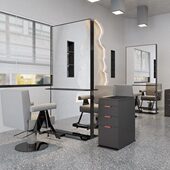 理发店镜台新网红落地镜高端美发店镜子发廊专用烫染带台面剪发镜