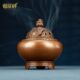饰摆件 香道用具家居装 铜欣祥 紫铜香炉铜熏香炉仿古铜炉三件套