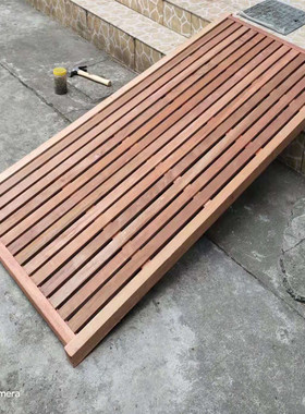 1.5实木床板加硬席梦思老式棕梆加高加厚柳桉木双人Y床上海排骨架