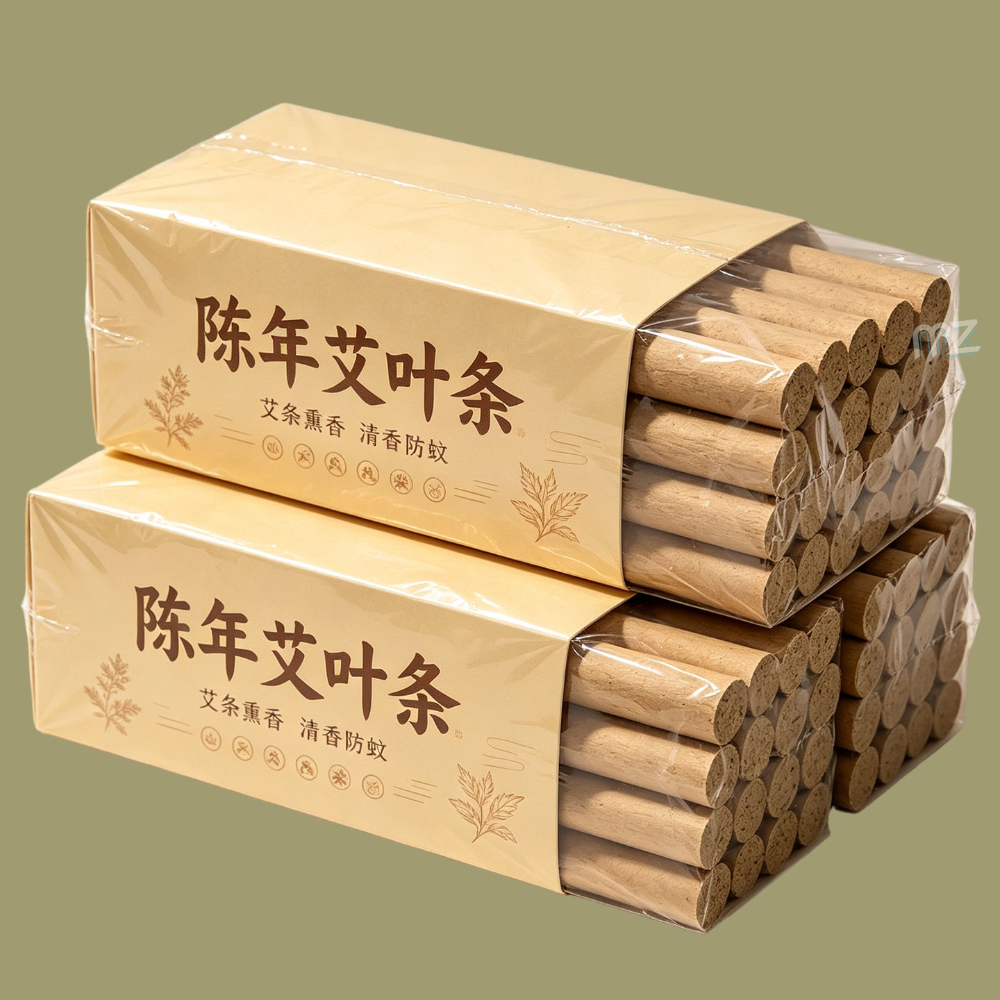 艾草香薰棒家用防蚊叮非无毒户外室内庭院免拆竖插天然长艾条艾叶