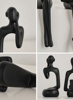 艺术人物摆件高级感桌面酒柜客厅玄关办公室书架现U代轻奢软装饰