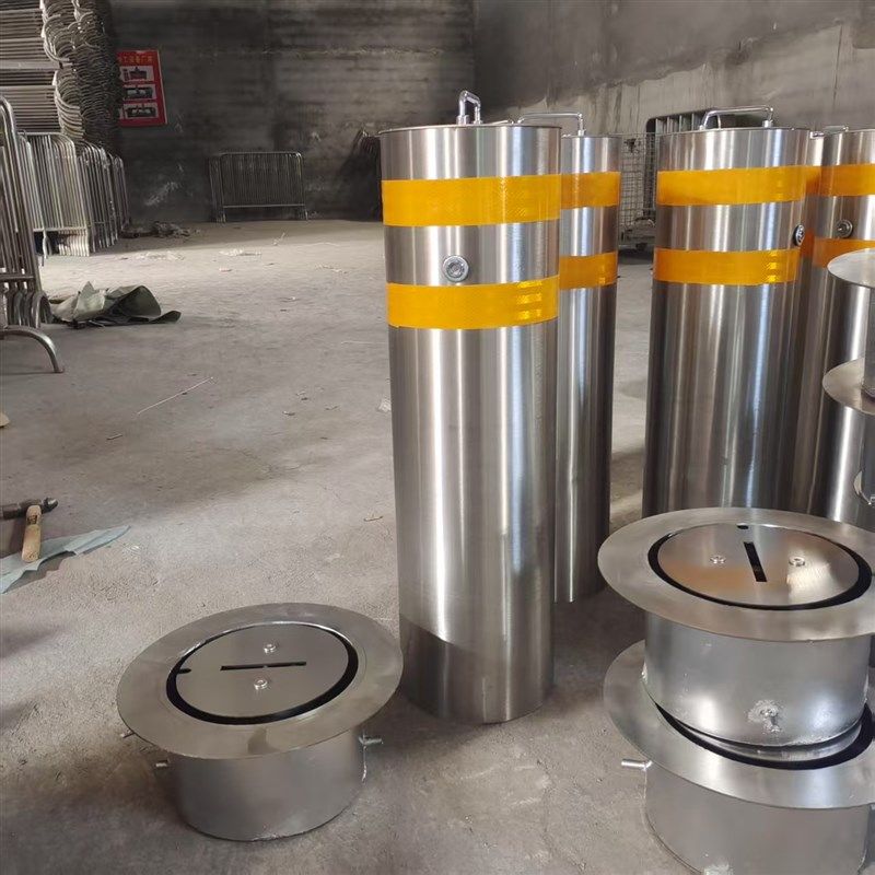 304不锈c钢警示柱地桩活动路桩移动路障固定防撞柱停车隔U型挡车