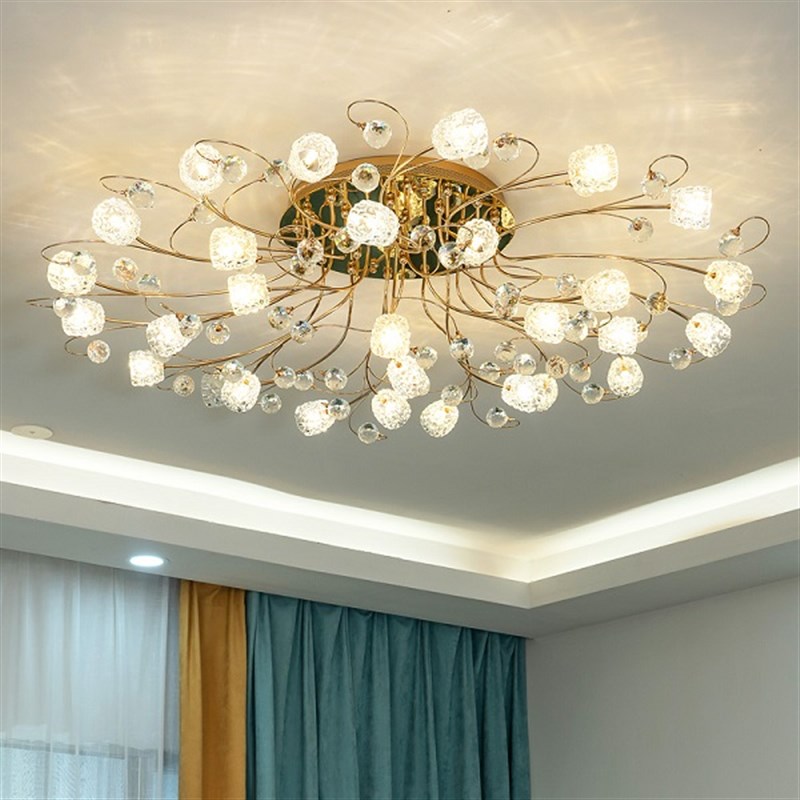 凡之星卧室吸顶i灯现代简约圆形欧式北欧灯具客厅轻奢水晶遥控大