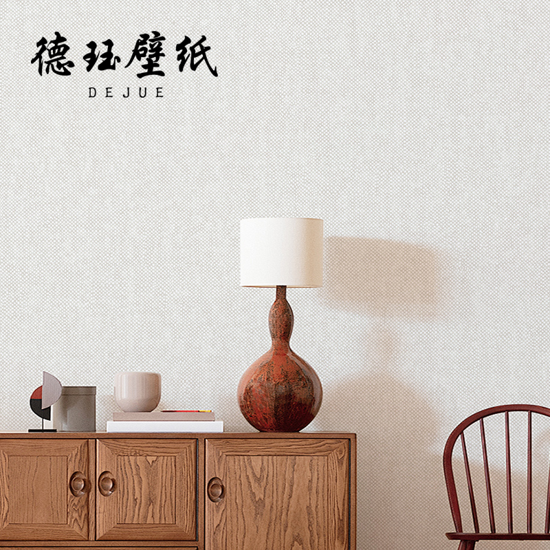 日式纯色素色奶咖色无纺布亚麻布C纹壁纸客厅卧室墙纸非自粘米黄