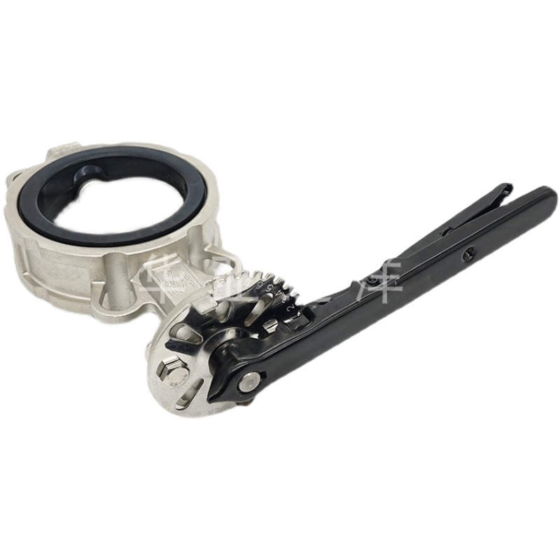 不锈钢30431g6软密封对夹手柄蝶阀D71X-16PR钛板脱硫水工业DN8010