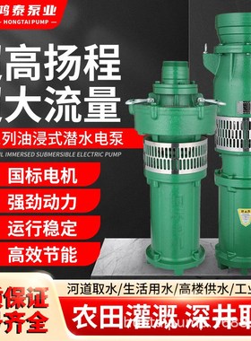 QY潜水泵抽水机 浇地浇菜神器35米50K米扬程水泵灌溉农用油浸泵