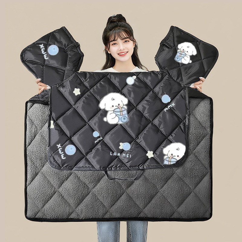 电动车冬季挡风被l新款加绒加厚电瓶摩托车防水防风罩代发加工