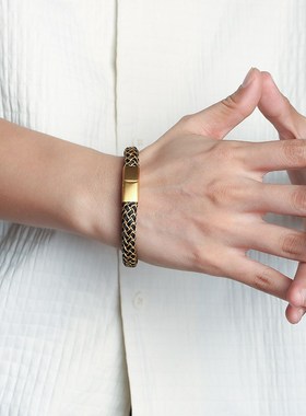 新款五行龙鳞手绳20u24龙年戴龙绳编织男款金木水火土手链