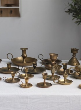 G组烛台a 西洋旧物古董美食静物摄影装饰黄铜摆件【二店道具铺】