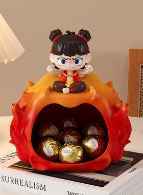 入户玄关装饰摆件钥匙收纳哪吒周边玩偶进门口鞋柜置物架乔迁礼物